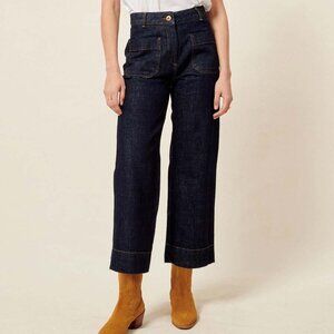 Sessun Seakey O High-waisted Front Pockets Culotte Jeans